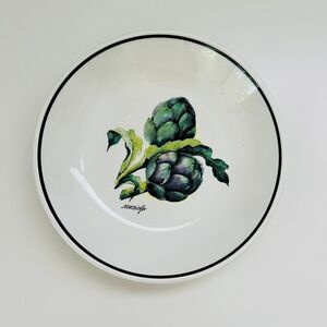 OVER AND BACK Stoneware Black Rim "Carciofo" (Artichoke) Pasta Bowl